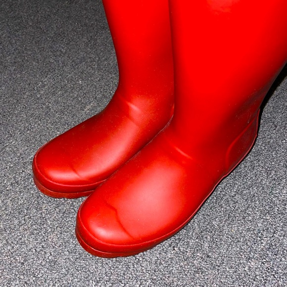 red tall hunter rain boots womens us 6 - Picture 3 of 5